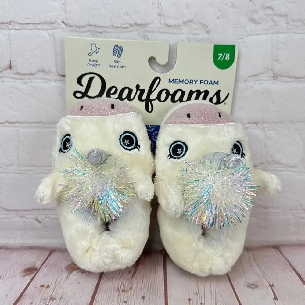 NWT Dearfoams Emery Critter Closed Back Slippers Toddlers Size 7/8‎